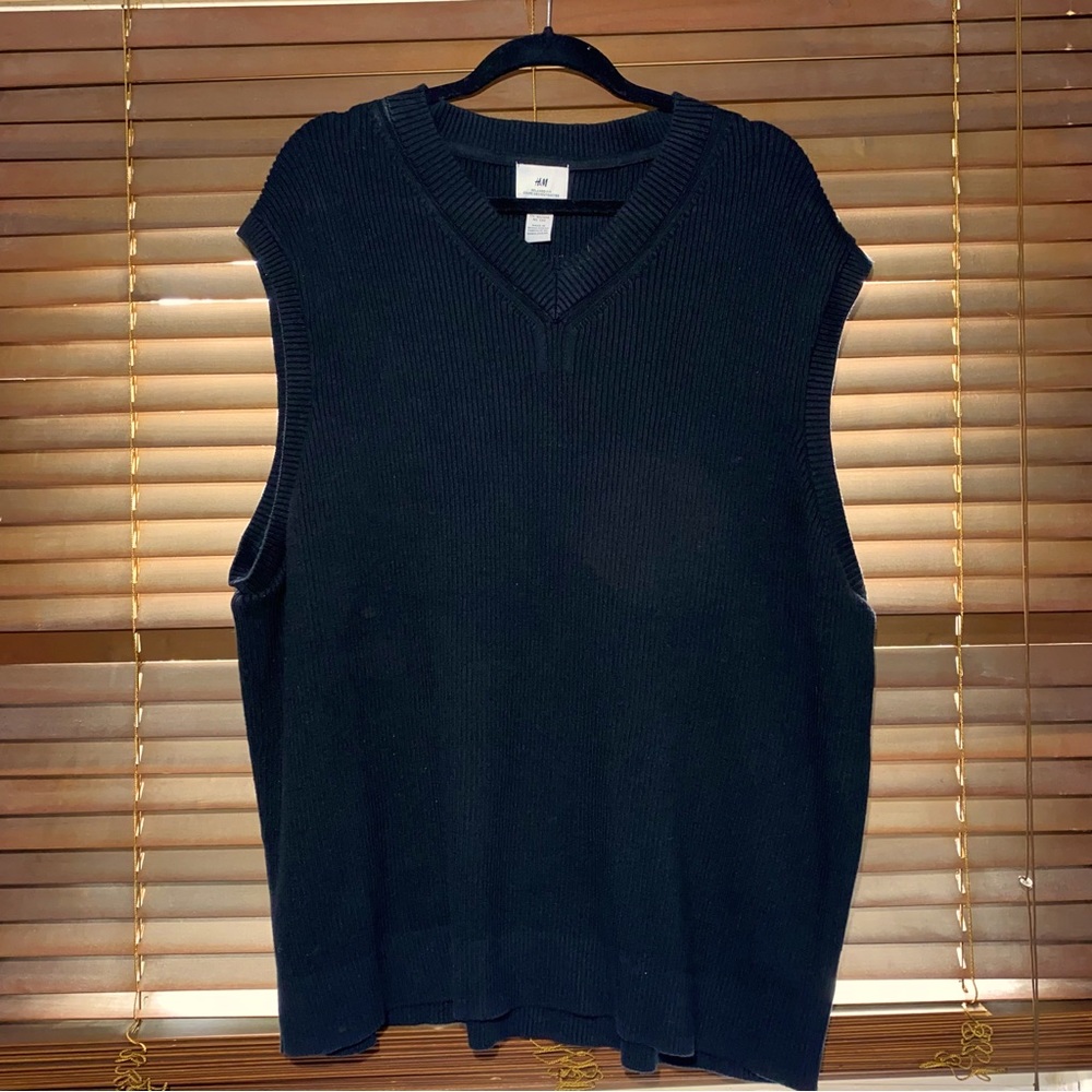 MENS XXL RELAXED FIT BLACK SWEATER VEST